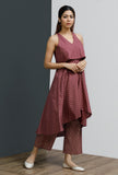 Plum Hand-Block Printed Sleeveless Kurta