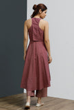 Plum Hand-Block Printed Sleeveless Kurta