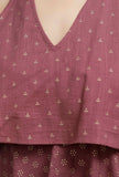 Plum Hand-Block Printed Sleeveless Kurta