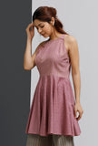 Onion Pink Hand-Block Printed Short Kurti