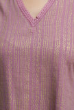 Set of 2: Onion Pink Hand-Block Printed A-line Long Kurta With Grey Hand-Block Palazzo