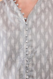 Cadet Blue Grey Cotton Woven Kalidar Kurta