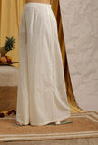 Thread Work Off White Cotton Schiffli Net Dupatta