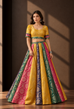 Set of 3 Multicolor Brocade Lehenga Choli with Dupatta – view 3
