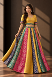 Set of 2 Multicolor Brocade Lehenga Choli Set