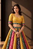 Set of 2 Multicolor Brocade Lehenga Choli Set – view 3