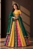 Emerald Green Dupatta with Antique Gold Brocade Border – view 3