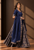Set of 3 Royal Blue & Antique Gold Brocade Lehenga Choli with Dupatta – view 2