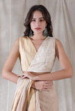 Blonde yellow and beige khadi overlapped blouse
