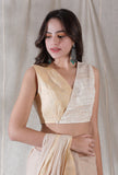 Blonde yellow and beige khadi overlapped blouse