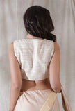 Blonde yellow and beige khadi overlapped blouse