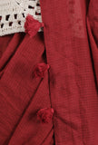 Maroon kota tassel embellished saree