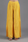 Honey Yellow Chanderi Flared Pant