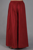Maroon Cotton Slub Flared Pants