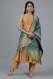 Cerulean & Sapphire Blue Bandhani Brocade Dupatta