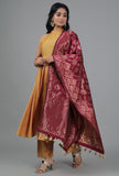 Cherry Red Chanderi Brocade Dupatta
