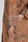 Kashifa Ecru Kani Jamavar Long Coat Outer Jacket