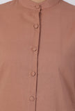 Set Of 2-Copper Cotton A-Line Kurta With Copper Cotton Flared Pants