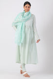 Ice Blue Chickoo Net Dupatta