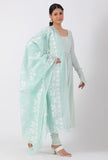 Ice Blue Chickoo Net Dupatta