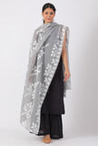 Grey Chickoo Net Dupatta