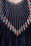 Set Of 2: Blue Kashmiri Tilla Embroidery Phiran With Pant-Free Size