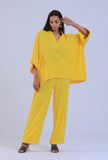 Yellow Color Vneck Co-ord Set
