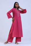 Set Of 2: Pink Cotton Kurta & Pant Set