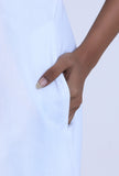 Women White Cotton V-Neck Regular Fit Dresses