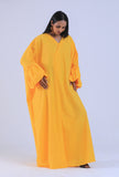 Yellow Cotton Kaftan-Free Size