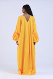 Yellow Cotton Kaftan-Free Size