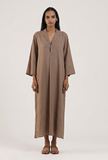 Women Brown Cotton Kurta