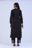 Set Of 2: Black Cotton Kurta & Pant Set