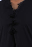Set Of 2: Black Cotton Kurta & Pant Set