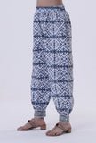 Blue & White Block Printed Cotton Pant