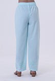 Greenish-Blue Cotton Block Printed Pant