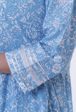 Blue & White Cotton Block Printed Kurta