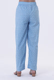 Blue & White Cotton Block Printed Pant
