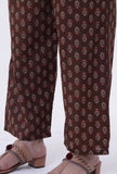 Brown & Multicolor Cotton Block Printed Pant