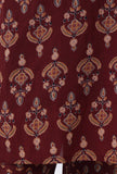 Red & Multicolor Cotton Block Printed Kurta
