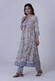 Multicolor Motif Cotton Kurta