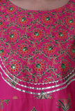 Cerise Pink Cotton Rayon Kurta