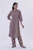 Set Of 2: Cinereous Cotton Kurti With Palazzo Set