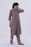 Set Of 2: Cinereous Cotton Kurti With Palazzo Set