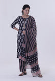 Black Cotton Rayon Dupatta