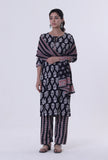 Black Cotton Rayon Dupatta