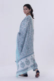 White Cotton Dupatta With Blue Motif