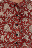 Ajrakh Printed Red Cotton Anarkali
