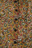 Set Of 2: Ajrakh Printed Yellow Cotton Anarkali & Red Pant Set