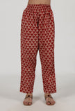 Ajrakh Printed Red Cotton Pant